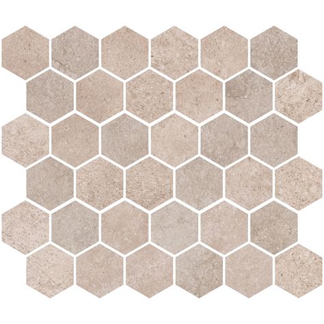 Tigris Sand Porcelain 2 X2 5x5 Cm Hexagon Mosaics Montecera Natural Stone Porcelain