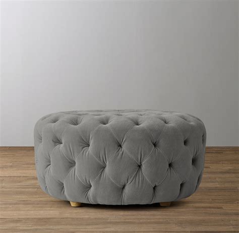 Linden Tufted Round Ottoman Round Tufted Ottoman Restoration