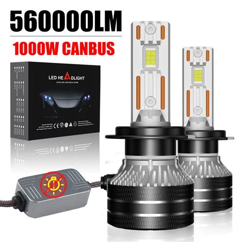 K5C H7 LED 560000LM Car Headlights Canbus 8000K H1 H4 H11 9012 HIR2 H8