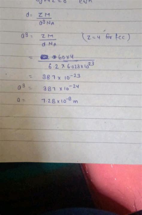 An Element Having Bcc Geometry Has Atomic Mass Calculate The