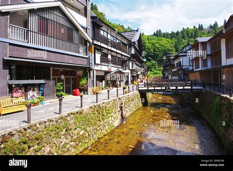 Ginzan Onsen Hot Spring Stock Photo Alamy