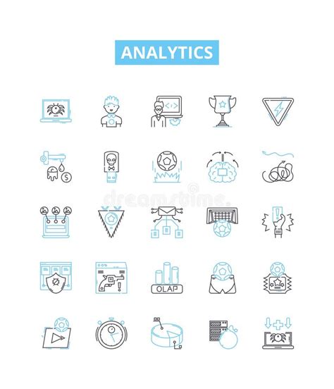 Analytics Vector Line Icons Set Analytics Measurement Reporting