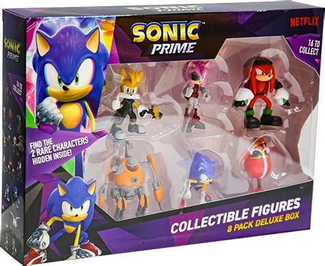 Sonic Prime Toys 8 Cifras Incluyendo 2 Personajes Raros Ocultos Caja