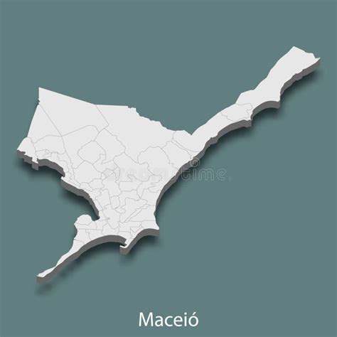 3d Isometric Map Of Maceio Is A City Of Brazil Stock Vector