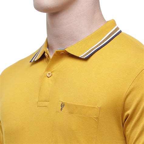 Classic Polo Mens Golden Yellow Sporty Polo Half Sleeve Slim Fit T