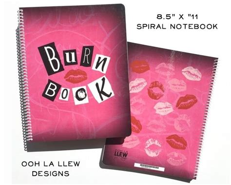 Mean Girls Burn Book Spiral Notebook Writing Journal Spiral