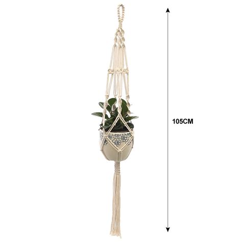 Jardiniere bac a fleur Panier suspendu pour plantes en macramé support