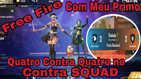 Jogando Quatro Contra Quatro no Contra SQUAD Free Fire Será que