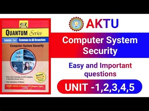 Computer System Security Aktu All Units 1 2 3 4 5 Important Questions