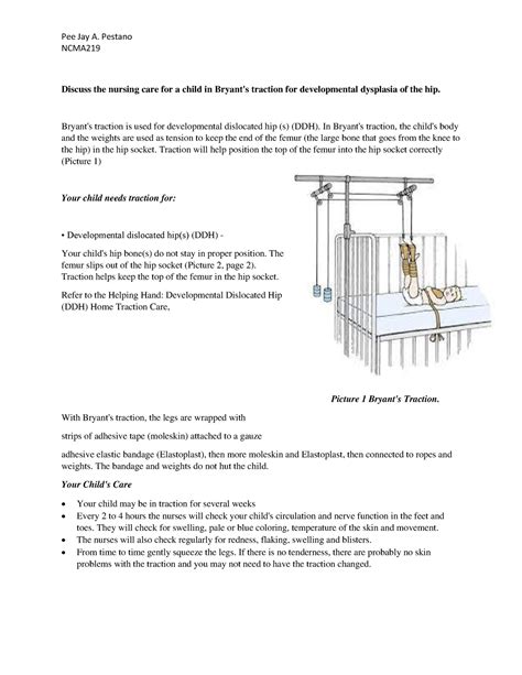 Bryant%27s+Traction +Pesta%C3%B1o - Pee Jay A. Pestano NCMA Discuss the nursing care for a child ...