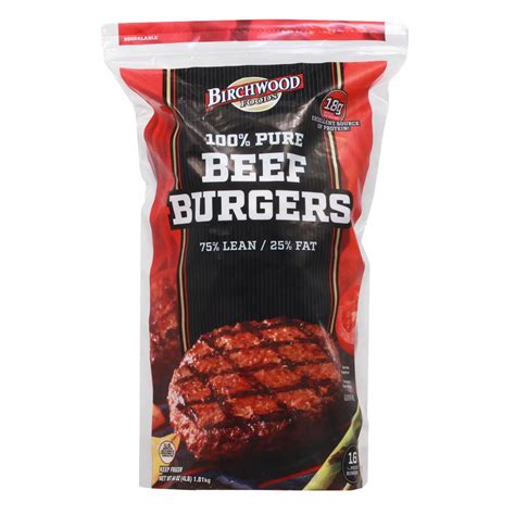 Birchwood 100 Ground Beef Burger Patties Shop Beef And Veal At H E B