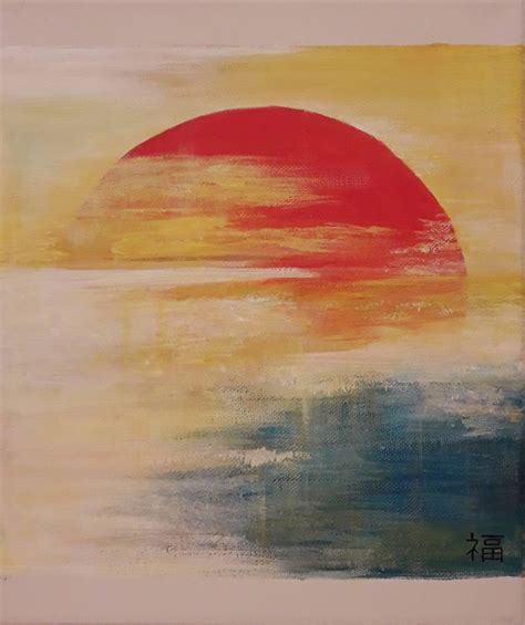 Japanese sunset Painting by Katalin Czibor | Saatchi Art