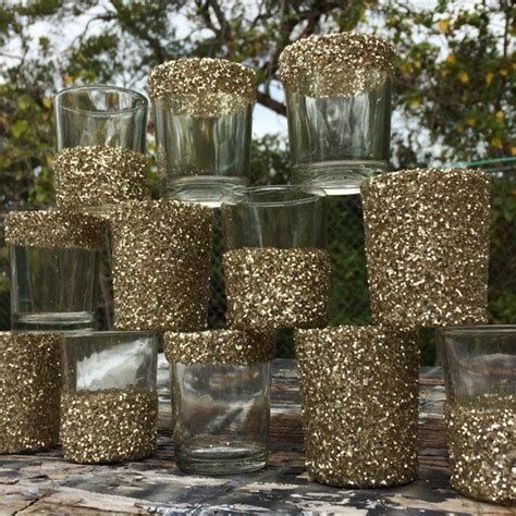 Champagne Glitter Votive Candle Holders Wedding Party Favors Etsy