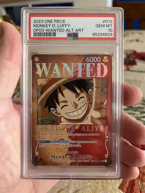 Monkey D Luffy Wanted Alt Art One Piece Card Tcg Psa Gem Mint