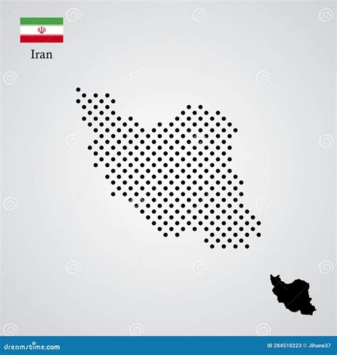 Iran Map Silhouette Halftone Style Stock Illustration Illustration Of