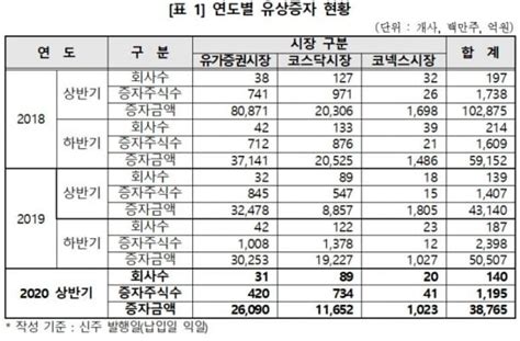 상반기 기업 유상증자 작년보다 20 줄고 무상증자는 늘고 조선비즈