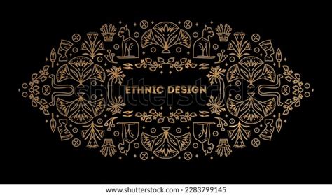 Decorative African Border Vector Linear Egipt Stock Vector (Royalty Free) 2283799145 | Shutterstock