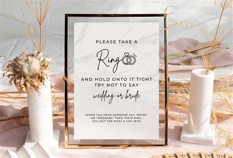 Bridal Shower Ring Game Bridal Shower Party Game Don T Say Bride Game