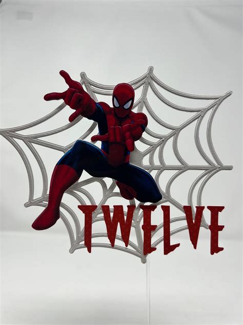 Spiderman Cake Topper Spider Birthday Spiderman Theme Etsy