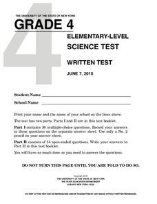 Grade 4 Science Test Lesson Plan for 4th Grade | Lesson Planet