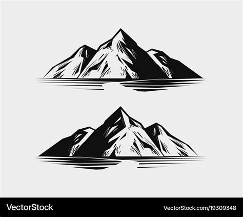 Mountain range or rock nature Royalty Free Vector Image