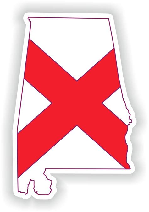 Alabama Map Flag Silhouette Sticker For Laptop Book Fridge G Inspire