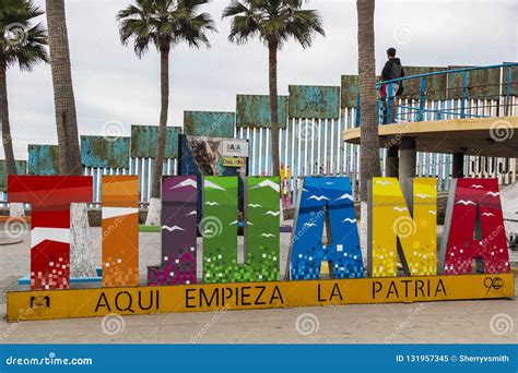 Giant Colorful Sign at Playas De Tijuana Near the International Border ...