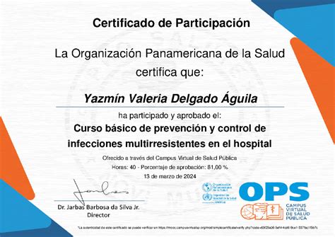 Curso Básico De Prevención Y Control De Infecciones Multirresistentes