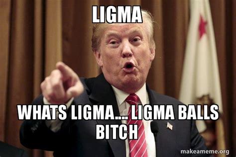 Ligma Whats ligma.... LIGMA BALLS BITCH - Donald Trump Says Meme Generator