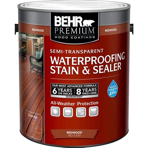 Behr Premium 1 Gal St 330 Redwood Semi Transparent Waterproofing