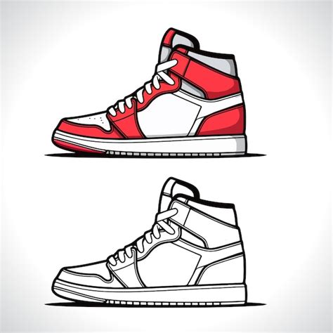 Premium Vector | Jordan 1 Jordan 4 Vector Illustration Shoe Logo Design