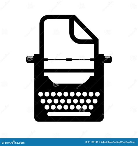 Old Typewriter Vector Icon Stock Vector Illustration Of Paperwork