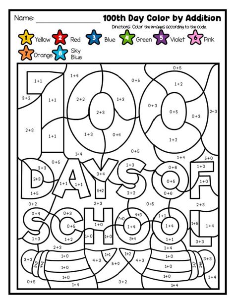 Kindergarten 100 Days Worksheet Printables