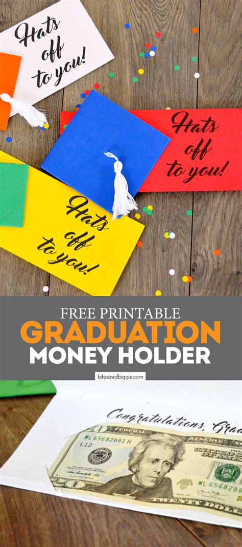 Free Printable Money Holder Graduation Card Bite Sized Biggie