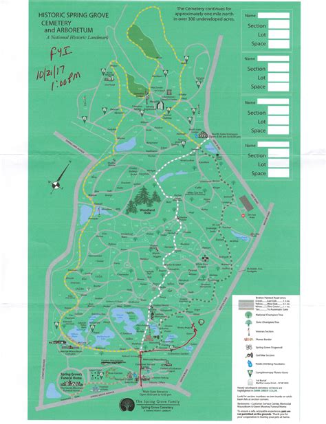 Map of Spring Grove Cemetery – Patrick and Stephanie