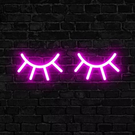 Letreros Neon Flex Pesta As Eyelash Luminoso Acrilico Led Env O Gratis