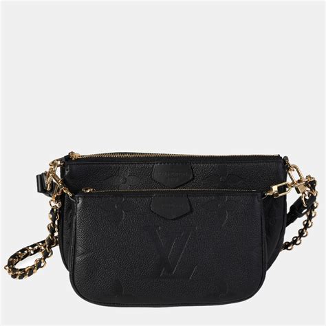 Pre Owned Louis Vuitton Black Monogram Leather Empreinte Multi Pochette