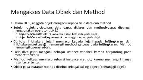 Class Dan Object Class Dan Object Paradigma Dari