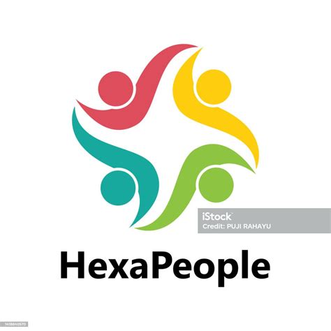 Colorful Abstract People Logo Design Illustration Stock Illustration