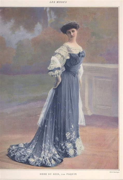 1903 Jeanne Paquin Evening Dress Vintage Gowns Edwardian Fashion