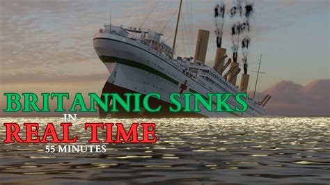 HMHS Britannic REAL TIME SINKING ANIMATION YouTube