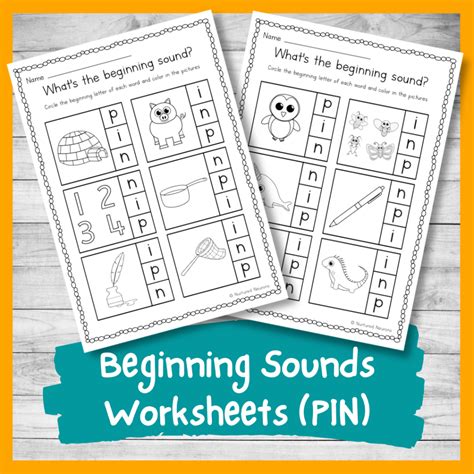 Circle The Beginning Sounds Worksheets (PIN Phonics) - Nurtured Neurons