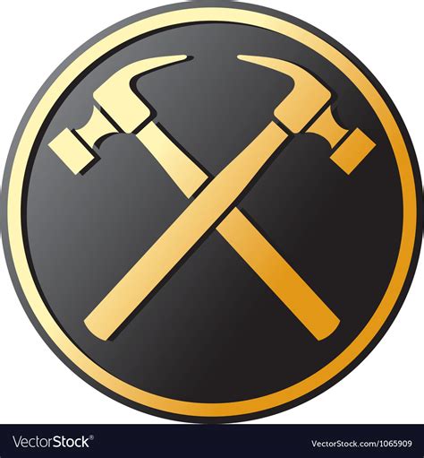 Crossed Hammer Symbol Royalty Free Vector Image