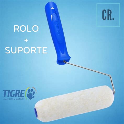 Rolo Suporte Garfo Tigre Cm Para Pinturas Latex E Parede