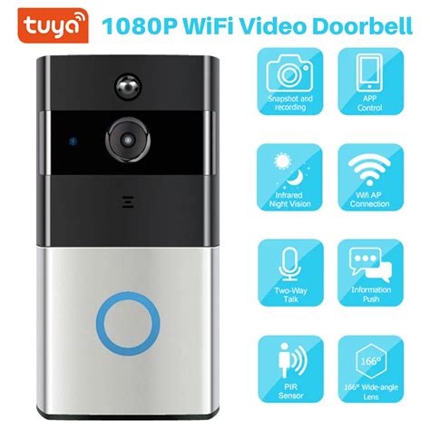 Умный видео дверной звонок Tuya 1080P WiFi видеодомофон SmartLife APP ...