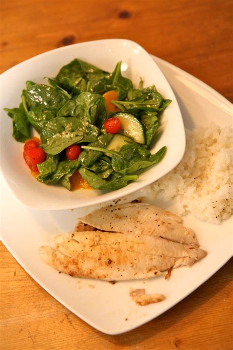 Pan Seared Tilapia And Oriental Spinach Salad Itsalldelicious