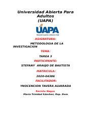 TAREA 3 DE METODOLOGIA Docx Universidad Abierta Para Adultos UAPA