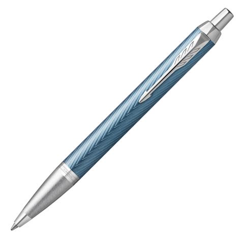 Parker Im Premium Ballpoint Pen Blue Grey Chrome Trim The