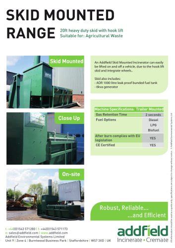 Addfield Mp Medical Waste Incinerator Datasheet Ga Ai Addfield