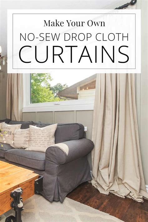 Make Your Own No-Sew Drop Cloth Curtains